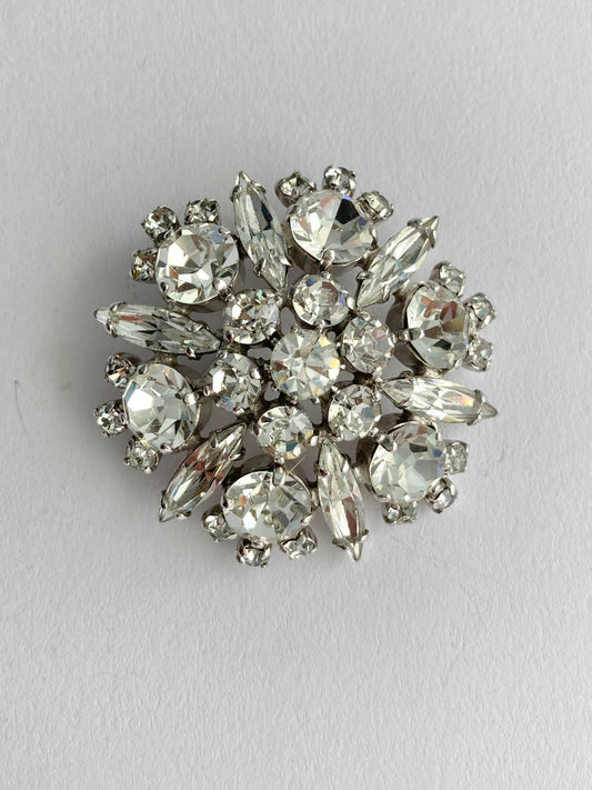 Vintage Sherman Crystal Brooch, Classic Vintage Rhinestone Brooch