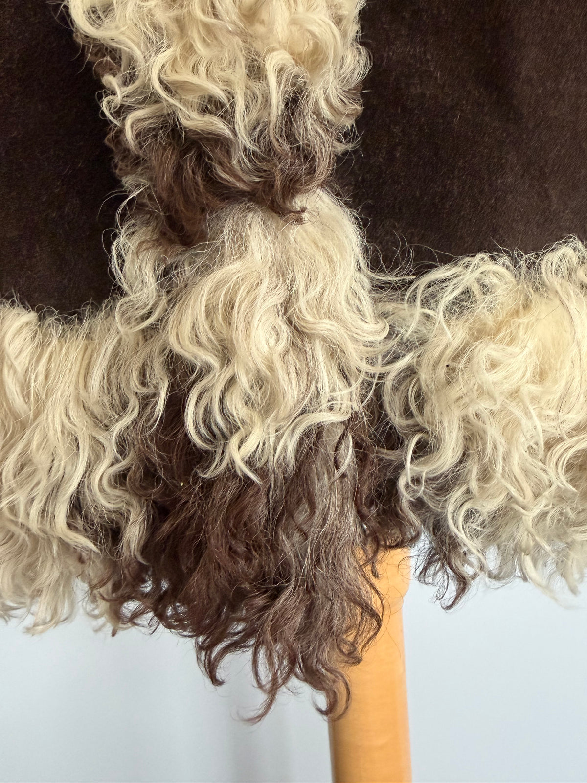 1960s or 70s Boho Suede Penny Lane Coat with Mongolian Lamb Trim, size S