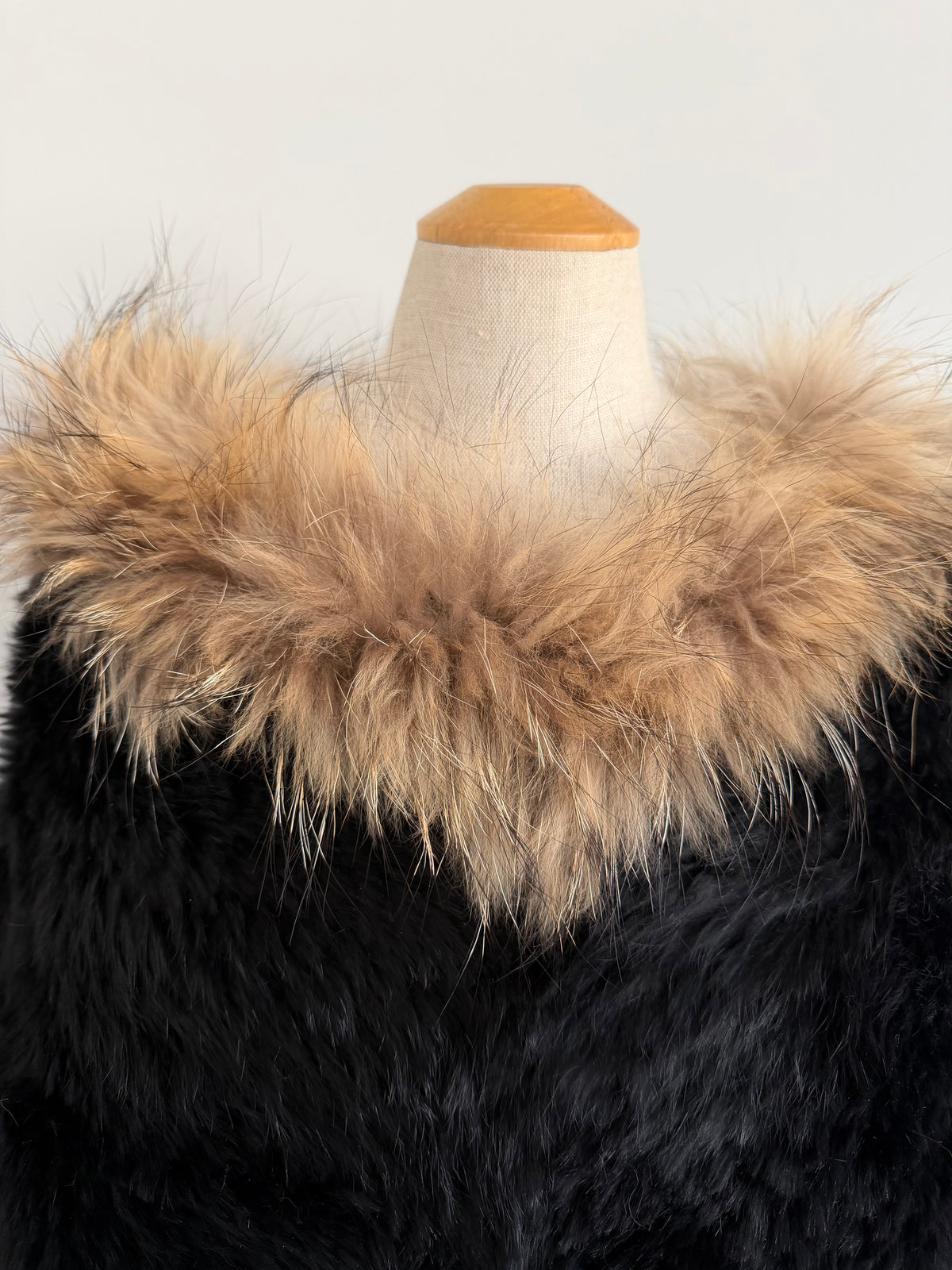 Japanese Rabbit and Raccoon Fur Poncho