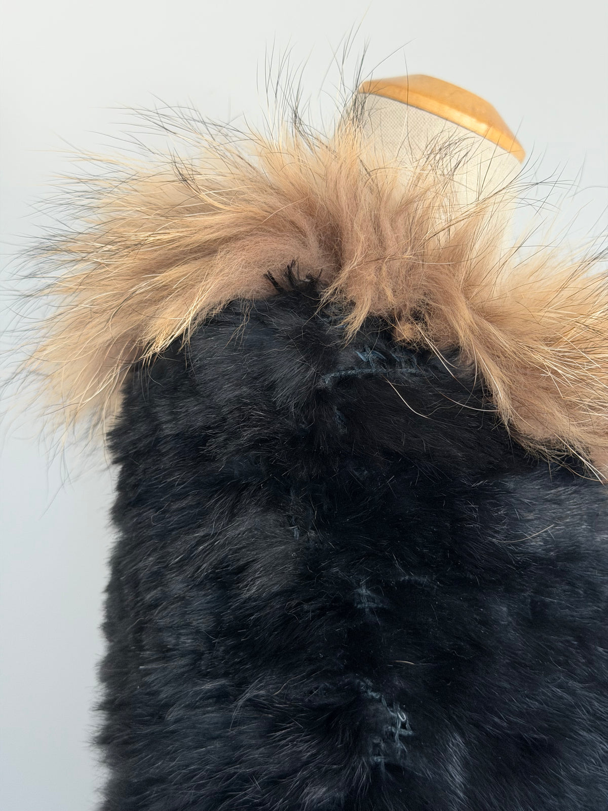 Japanese Rabbit and Raccoon Fur Poncho