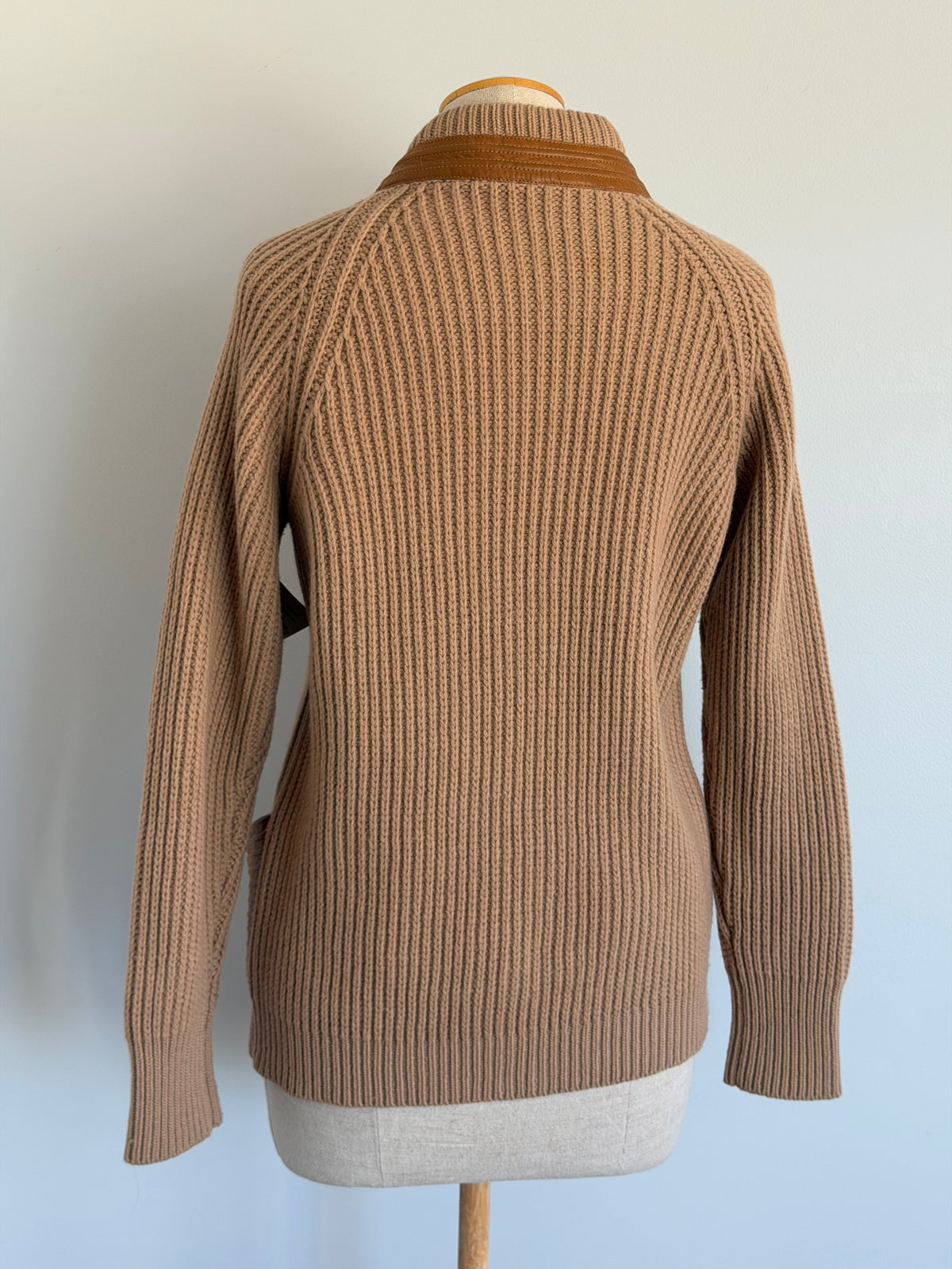 1970s Gucci Sweater with Leather Trim, Size 44 (M)