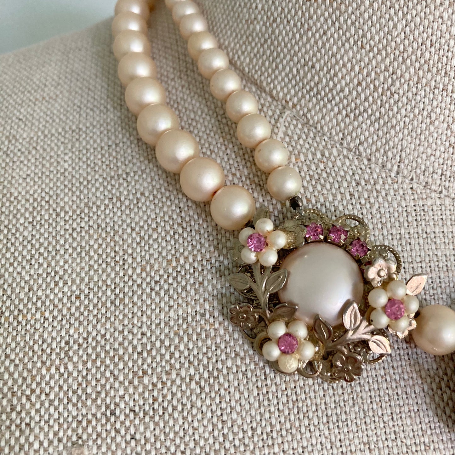 1940/50s Haskell Look Vintage Pearl Choker, Wedding Necklace, Vintage Bridal Jewellery
