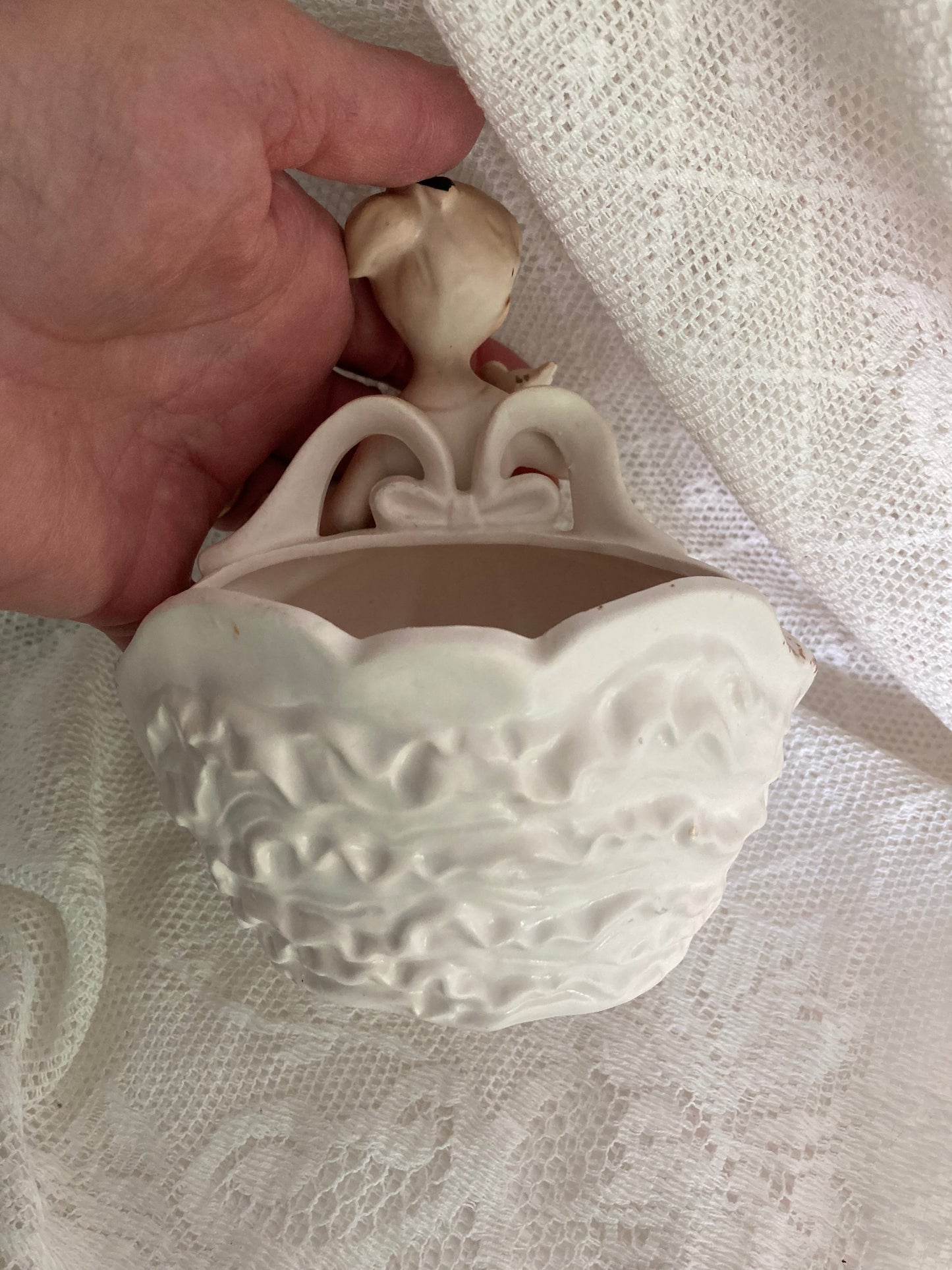 1950s Charming Vase, Girl in White Dress Vase, Rubens Planter/Vase, Bridal Vase