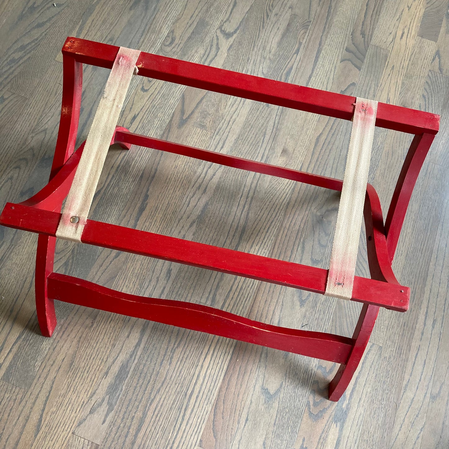 1940s Wooden Tray Table with Folding Legs