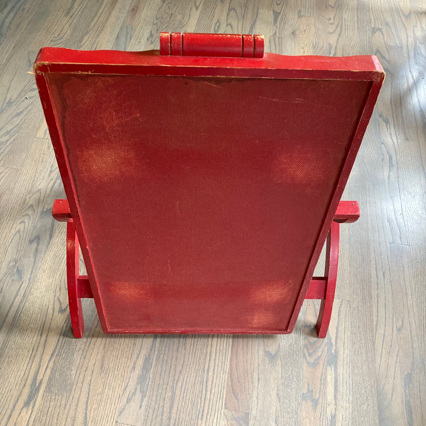 1940s Wooden Tray Table with Folding Legs