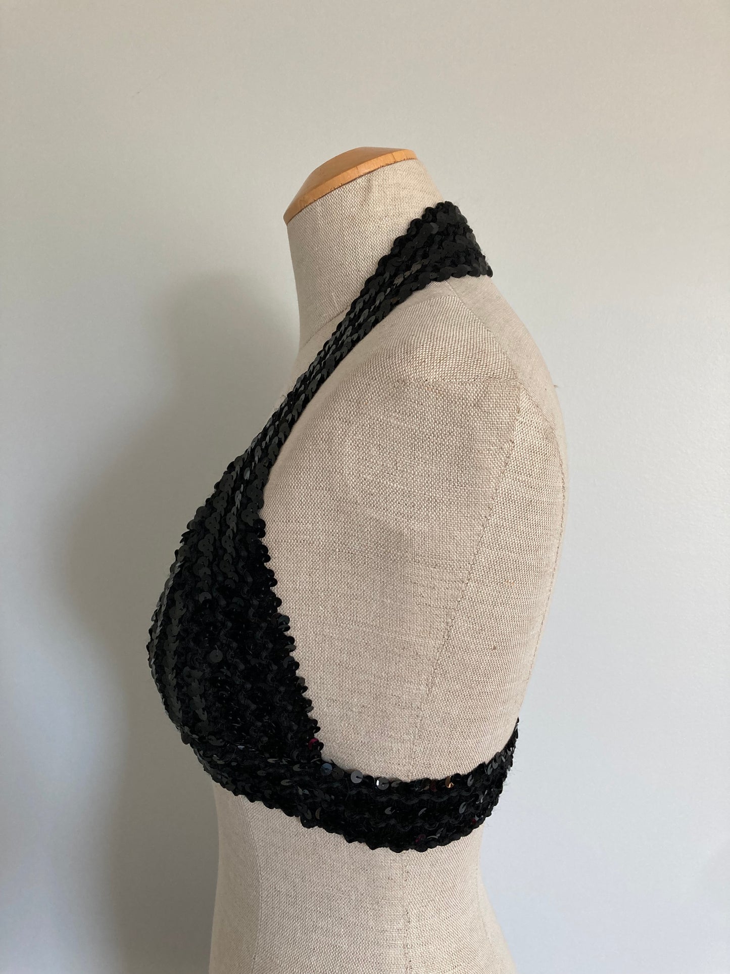 1970s Sequinned Halter Top, Disco Halter Top