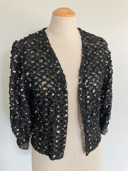 1970s Sequin and Ribbon Evening Jacket