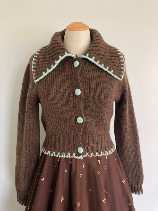 Zara Cozy Vintage Look Cardigan Sweater, Size Small