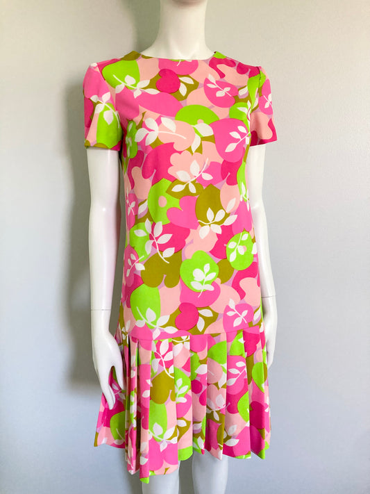 1960/70s Bright Mod Day Dress, Size S