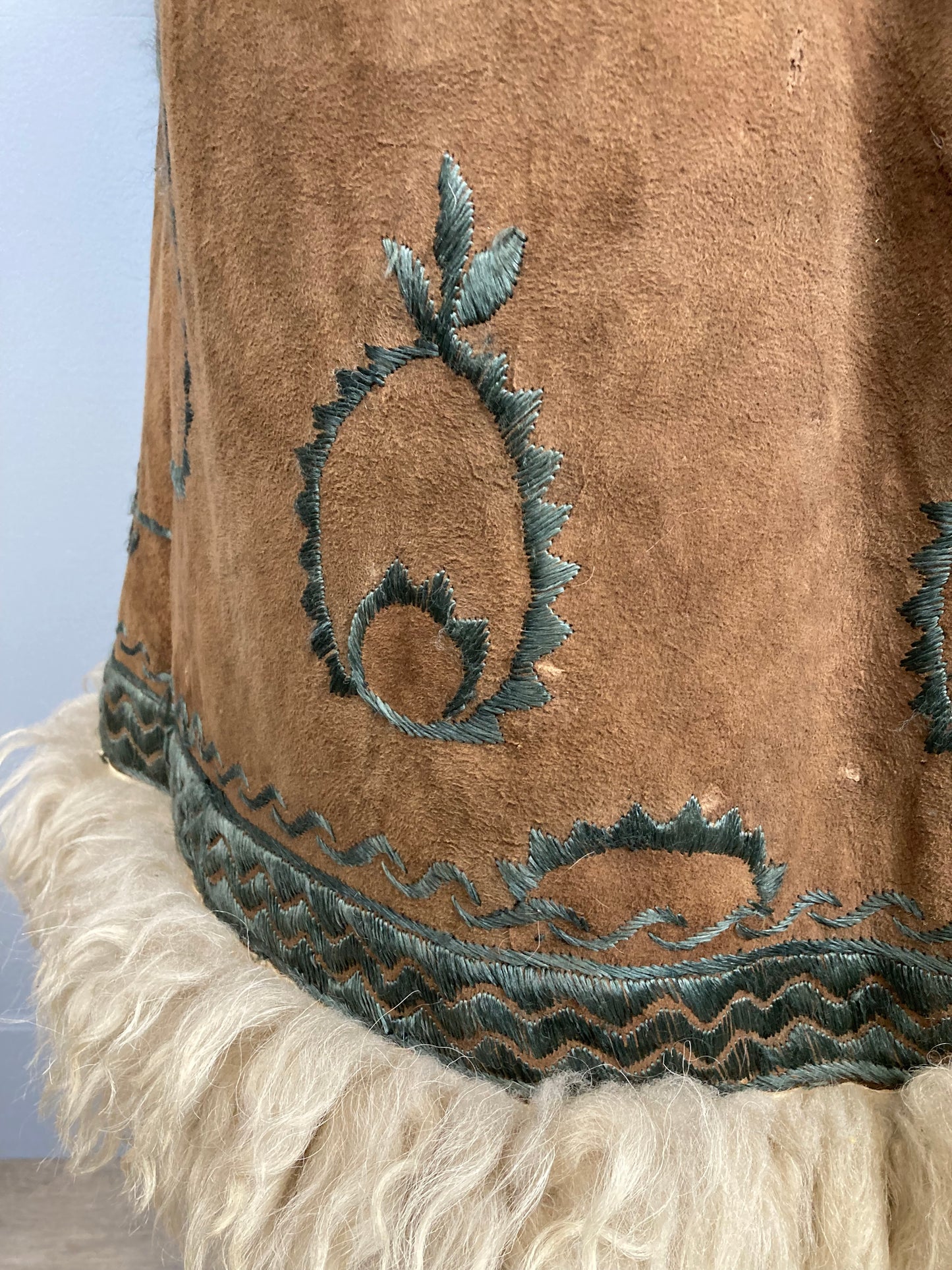 Authentic 1970s Afghan Sheepskin Maxi Coat, Size S/M