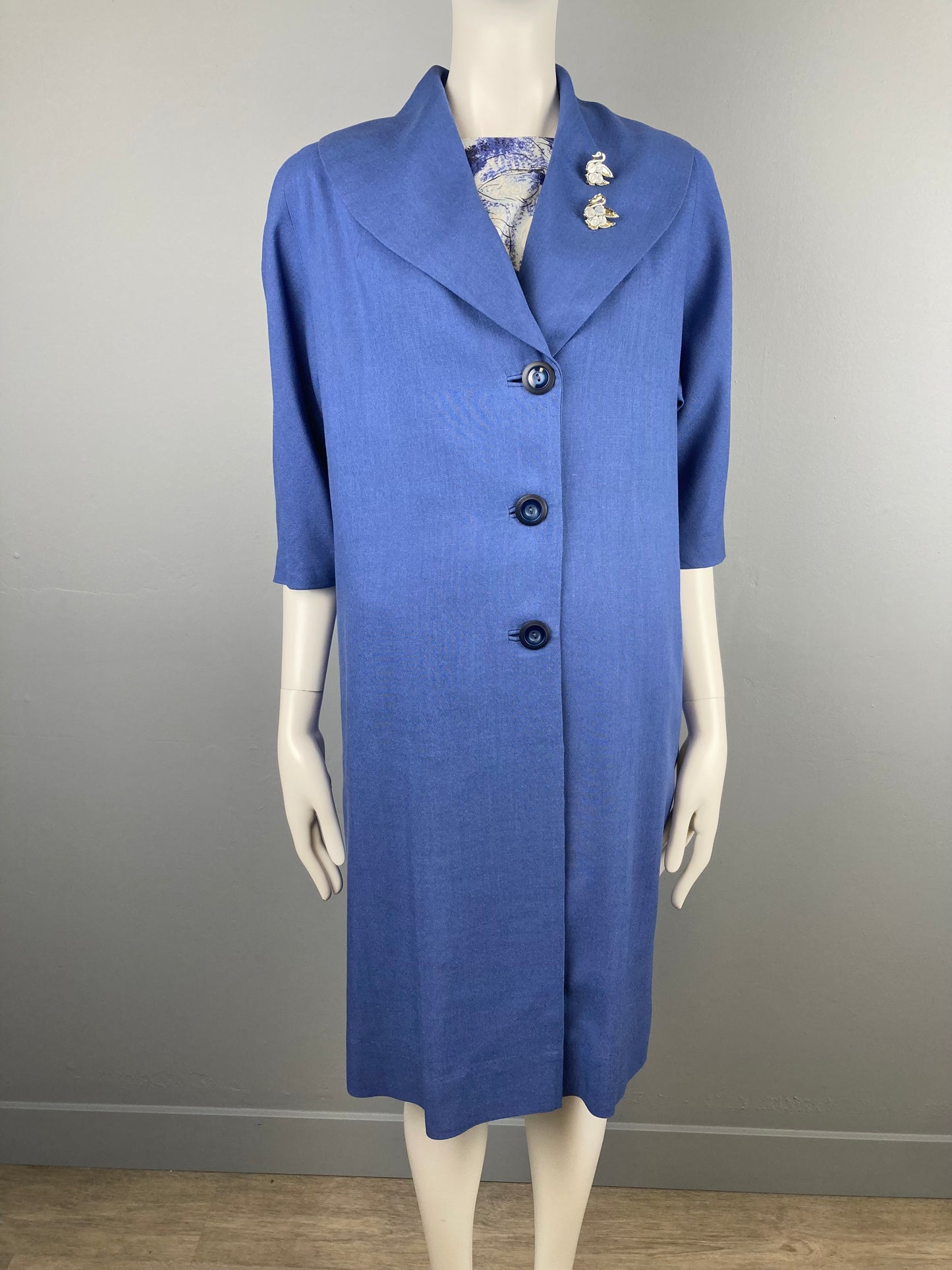 1950s Algo Matching Dress and Coat Set, Size S