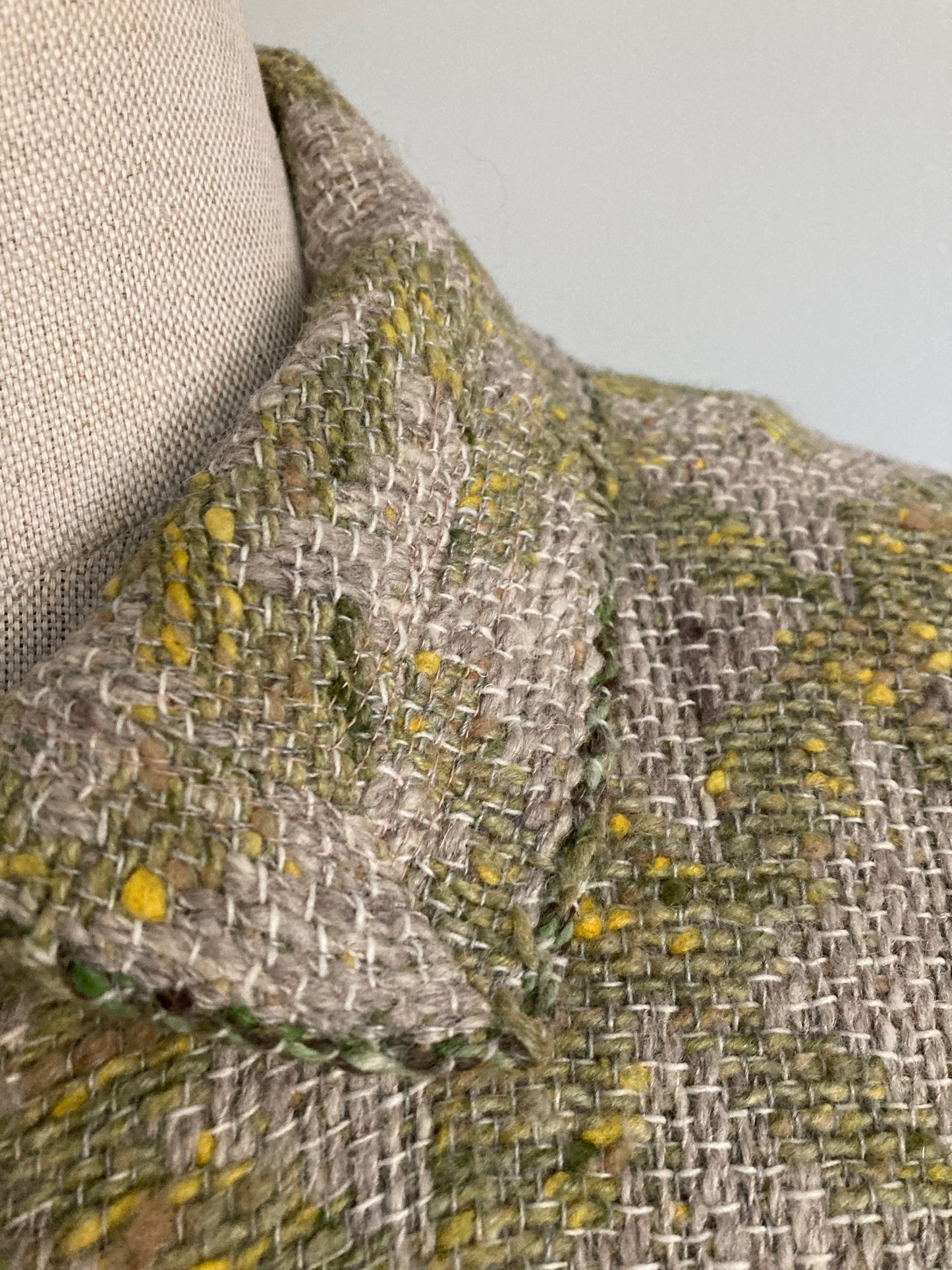 1970s Fenwick Green and Beige Tweed Coat, Size S