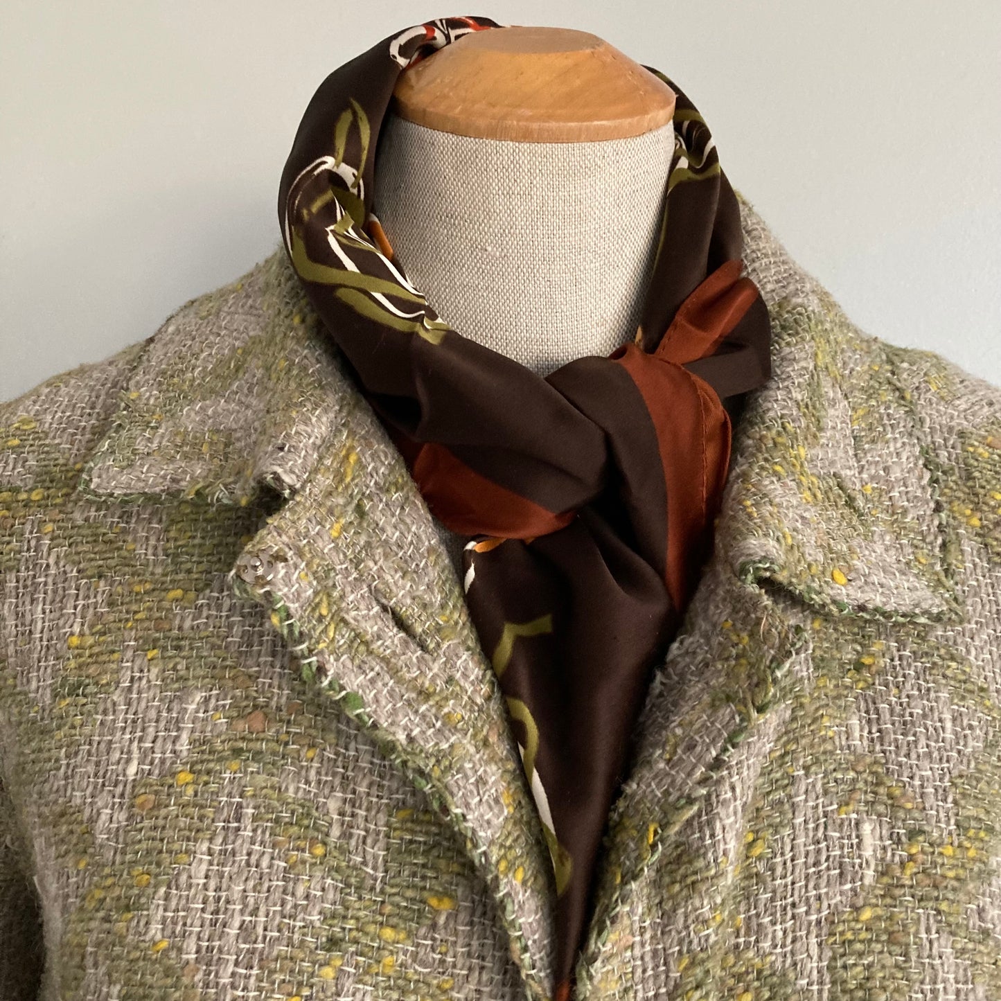 1970s Italian Abstract Rose Scarf