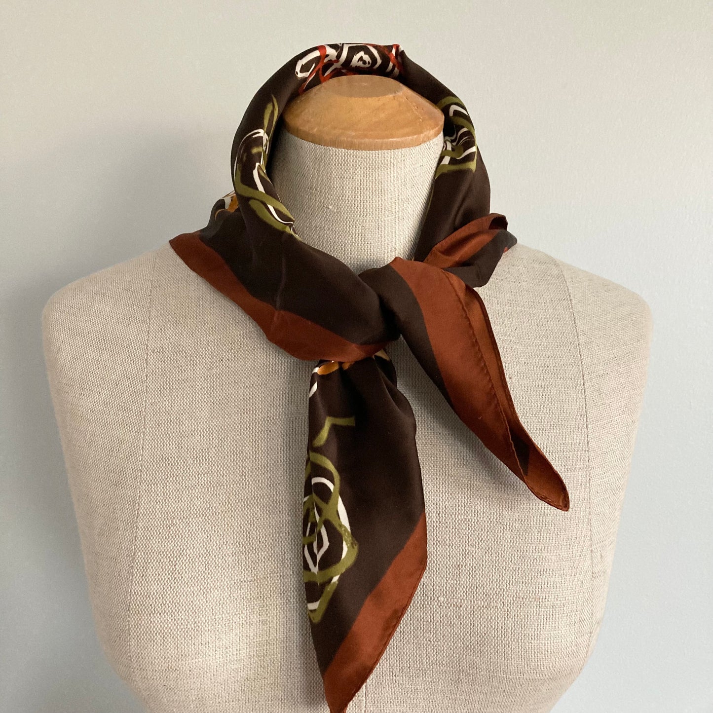 1970s Italian Abstract Rose Scarf