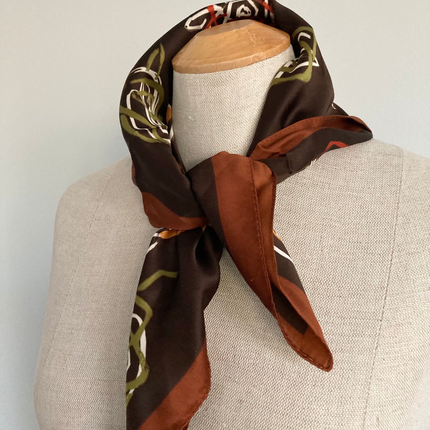 1970s Italian Abstract Rose Scarf