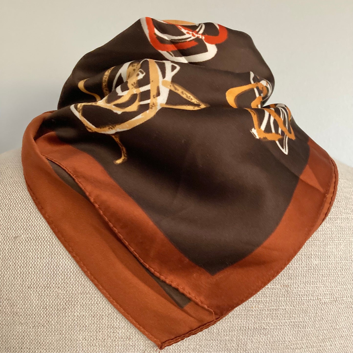 1970s Italian Abstract Rose Scarf