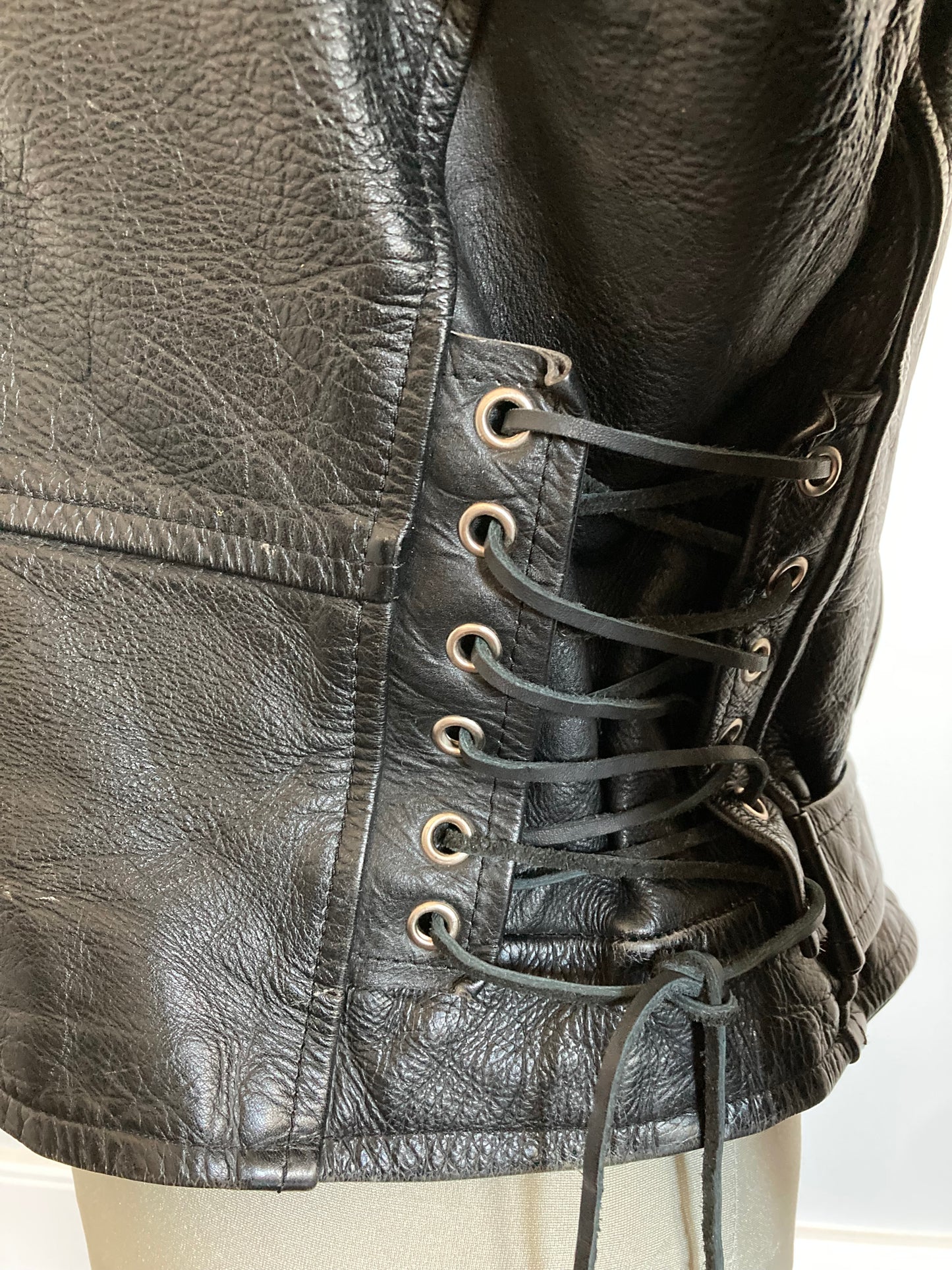 Men's 1970s Black Leather Biker Jacket