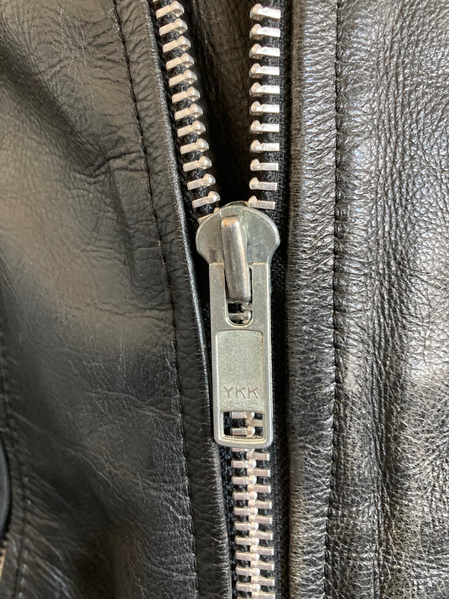 Men's 1970s Black Leather Biker Jacket