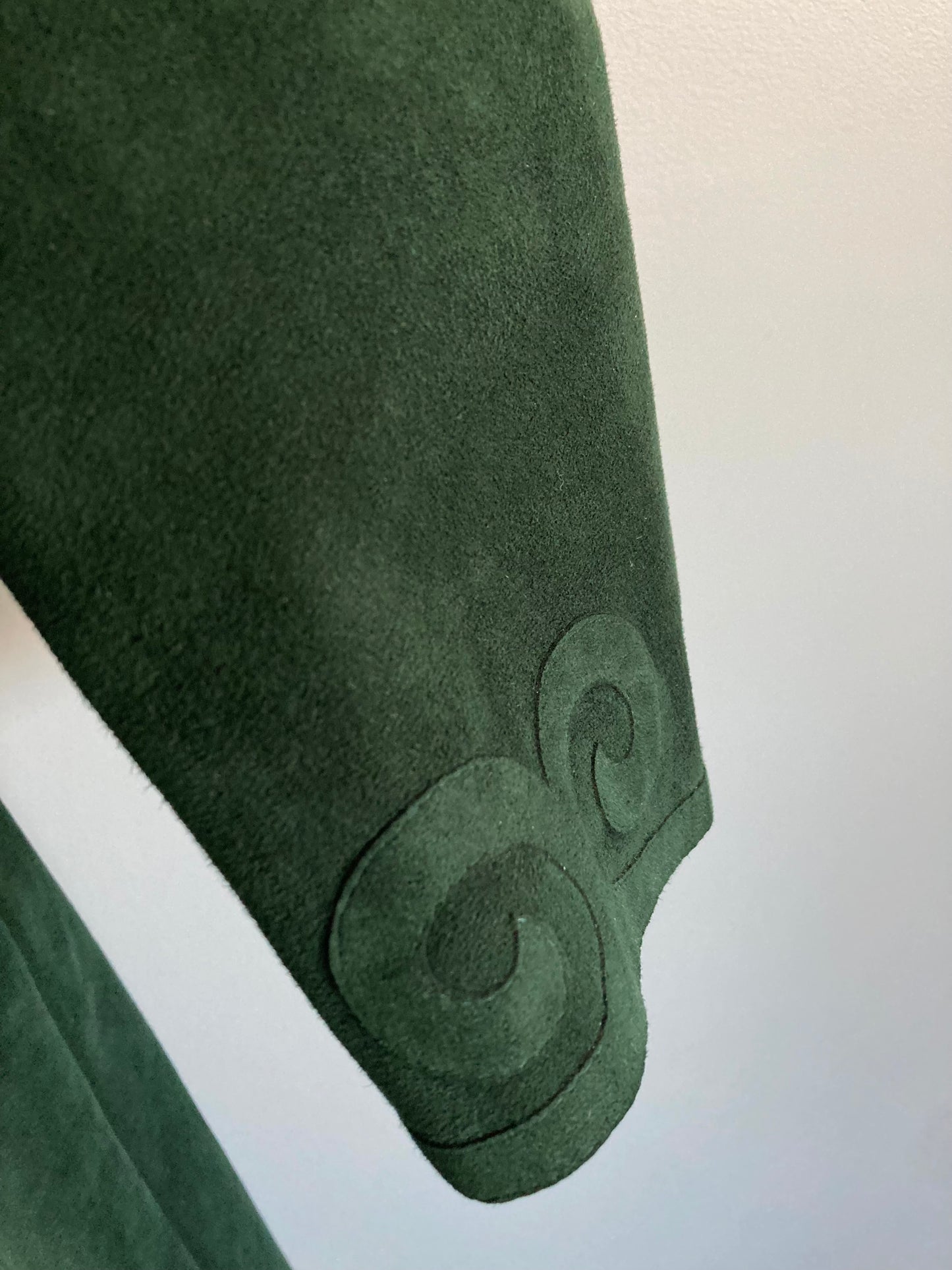 1970/80s Forest Green Ultrasuede Trench Coat, Size M