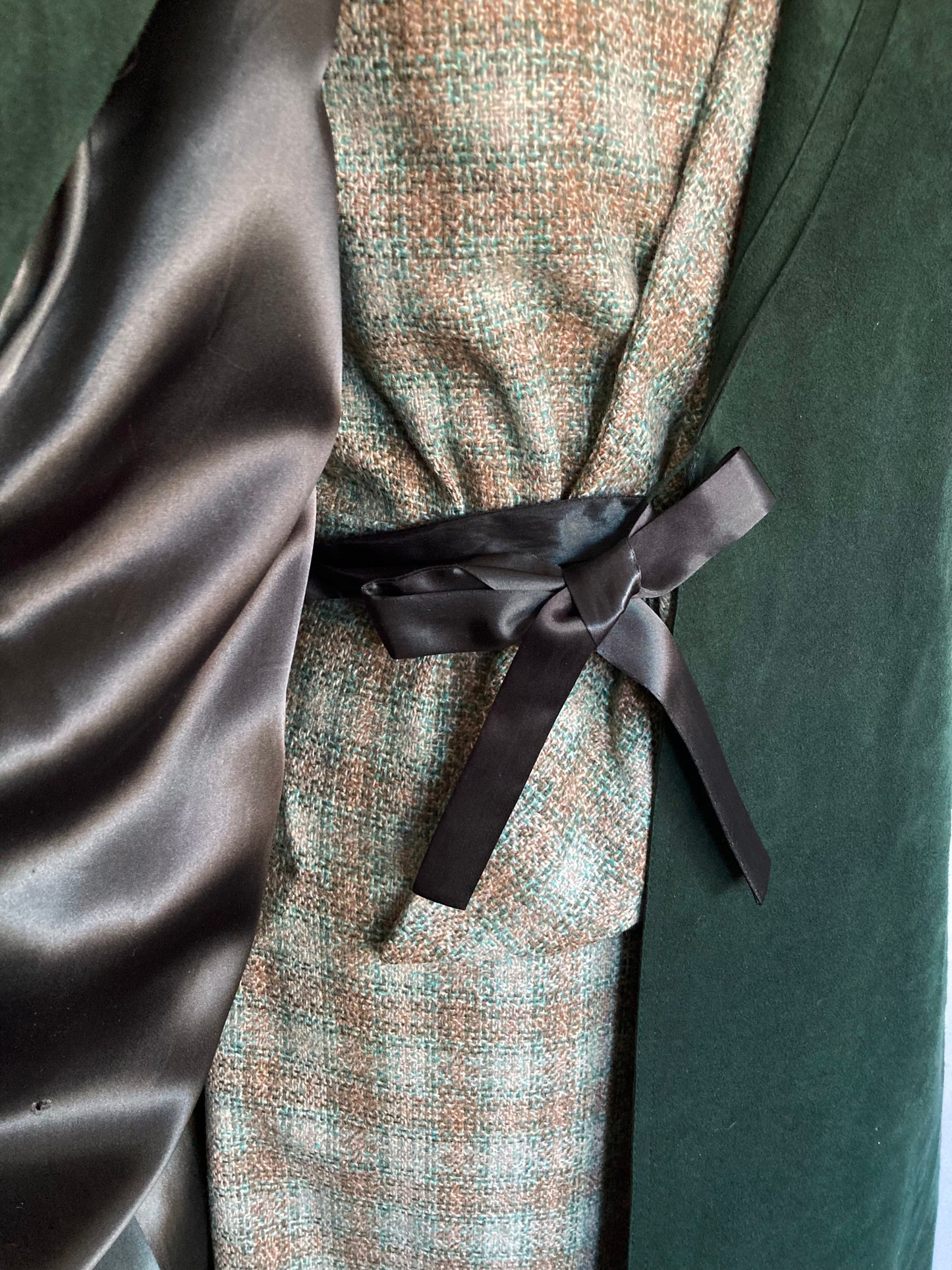 1970/80s Forest Green Ultrasuede Trench Coat, Size M