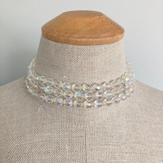 1960s Crystal Choker, Vintage Wedding Choker, Crystal Wedding Jewellery