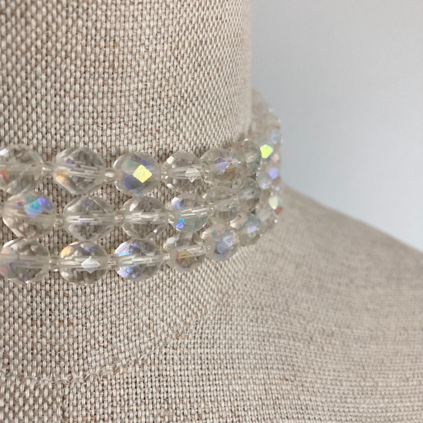 1960s Crystal Choker, Vintage Wedding Choker, Crystal Wedding Jewellery