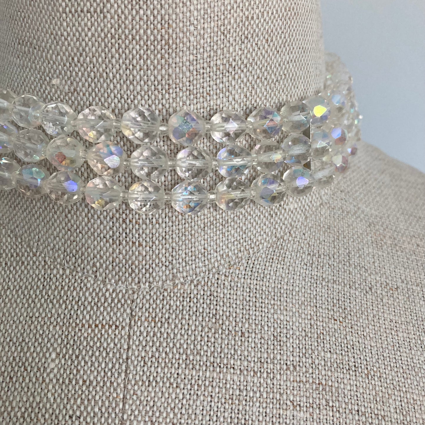 1960s Crystal Choker, Vintage Wedding Choker, Crystal Wedding Jewellery