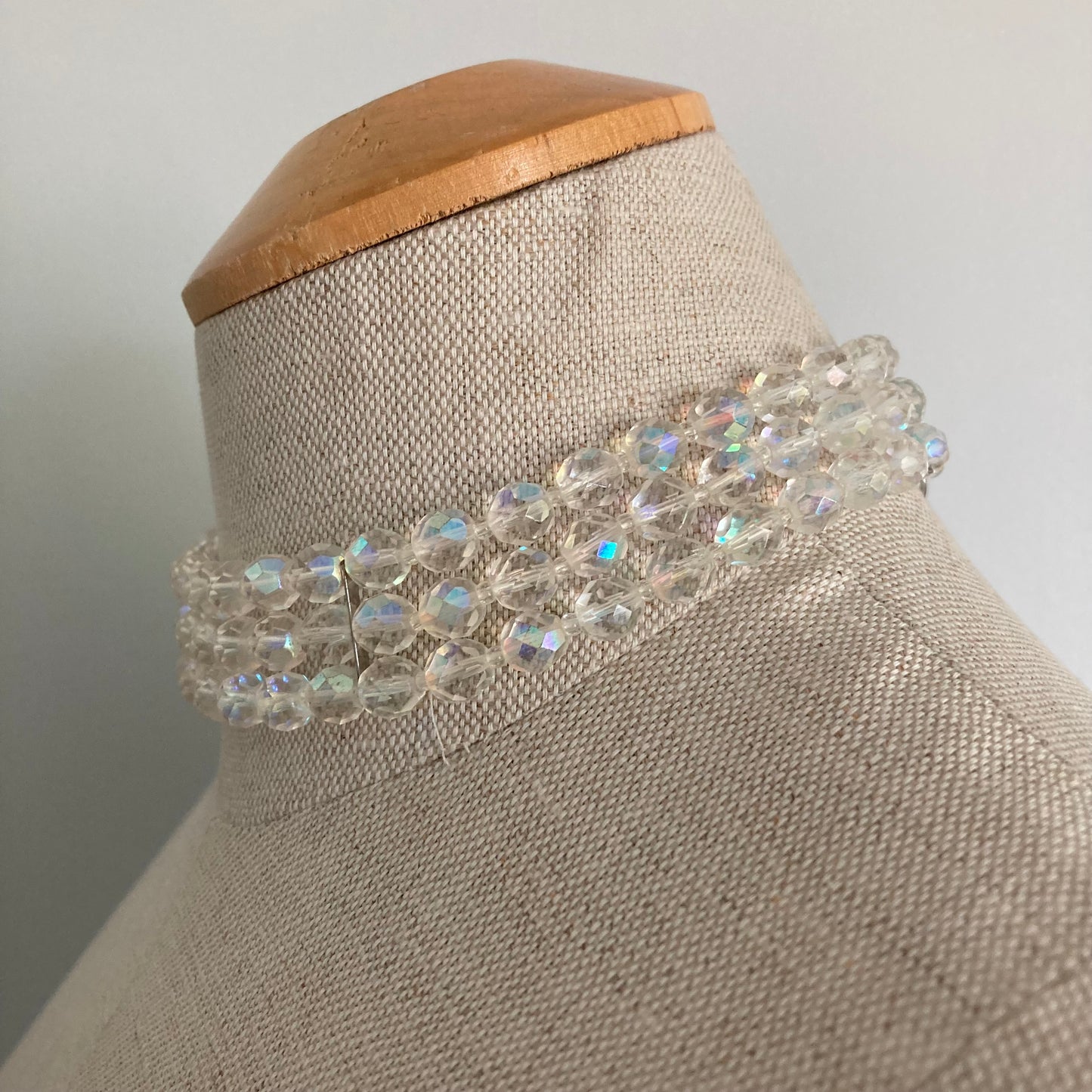 1960s Crystal Choker, Vintage Wedding Choker, Crystal Wedding Jewellery