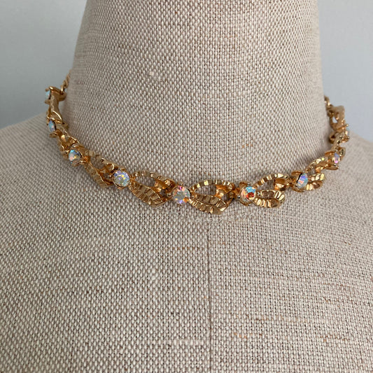 1950s Bow Detail Choker Necklace, Vintage choker, Vintage Wedding Jewellery