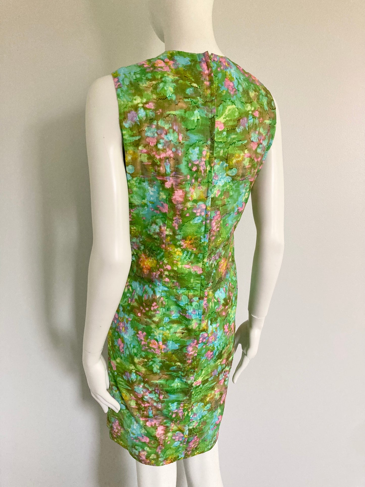 1960s Mod Abstract Shift Dress, Vintage Mod Summer Shift, Size XS