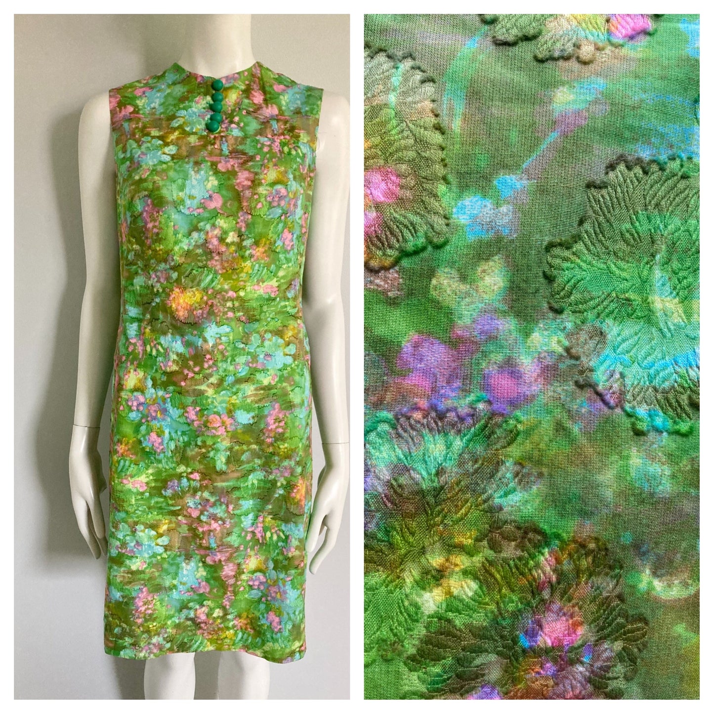 1960s Mod Abstract Shift Dress, Vintage Mod Summer Shift, Size XS