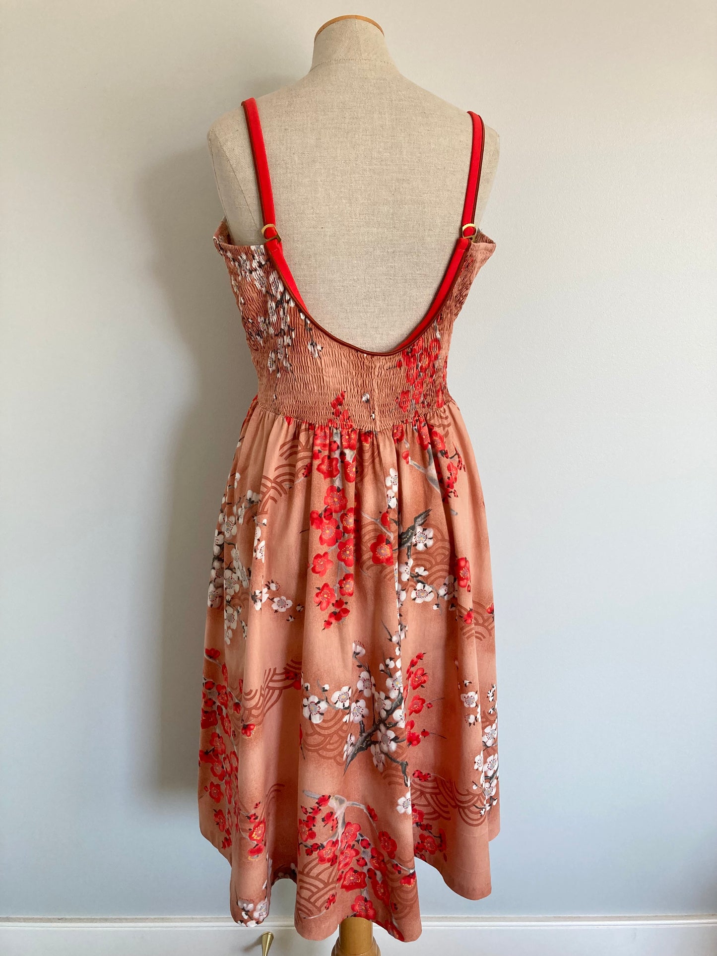 1960/70s De Weese Cotton Sundress with Built-in Bra, Size XL