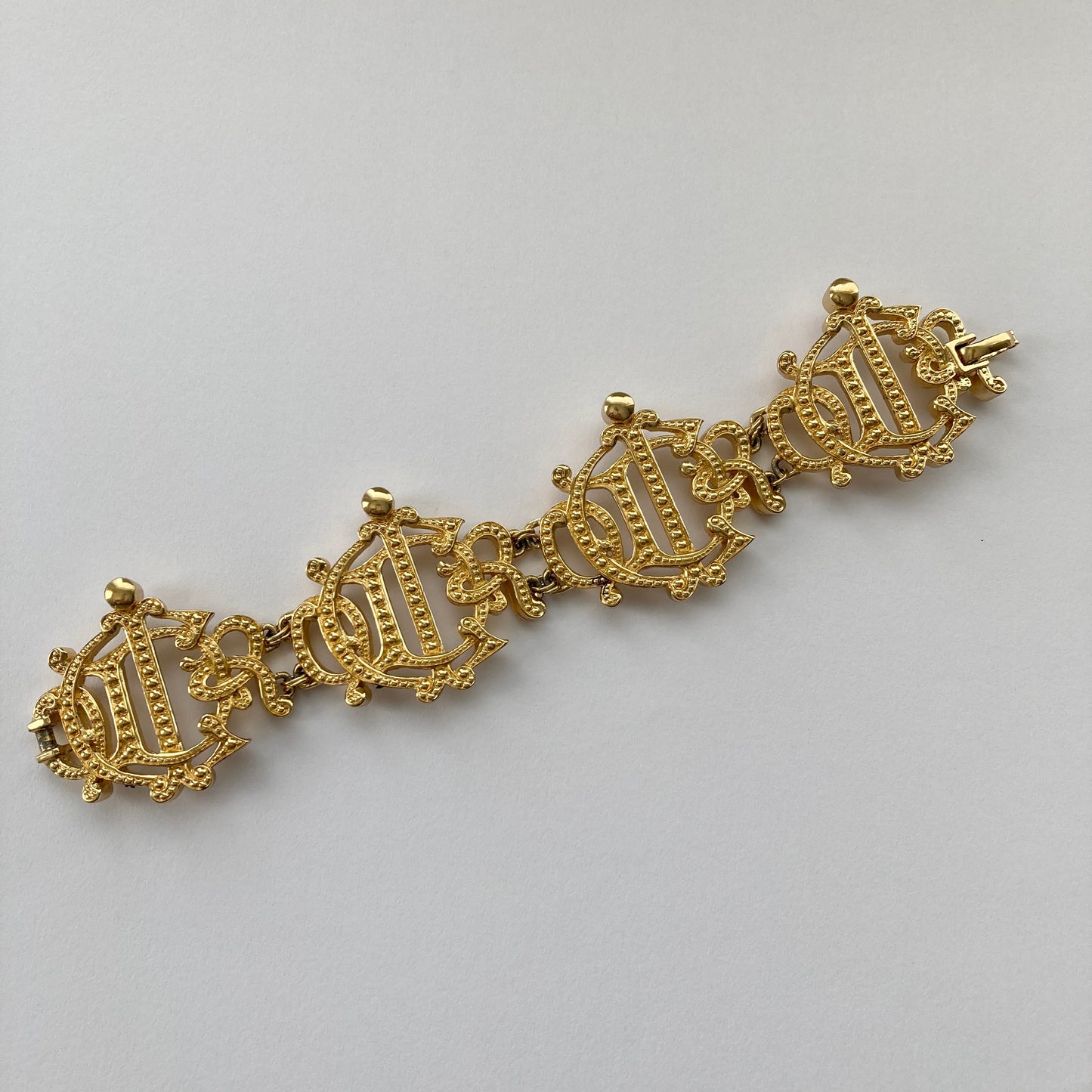 1980s Christian Dior Monogram Bracelet, Vintage Dior Chunky Bracelet