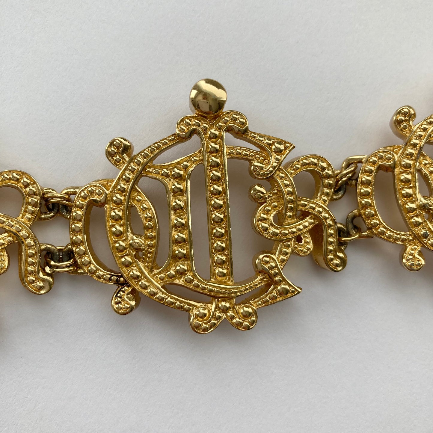 1980s Christian Dior Monogram Bracelet, Vintage Dior Chunky Bracelet