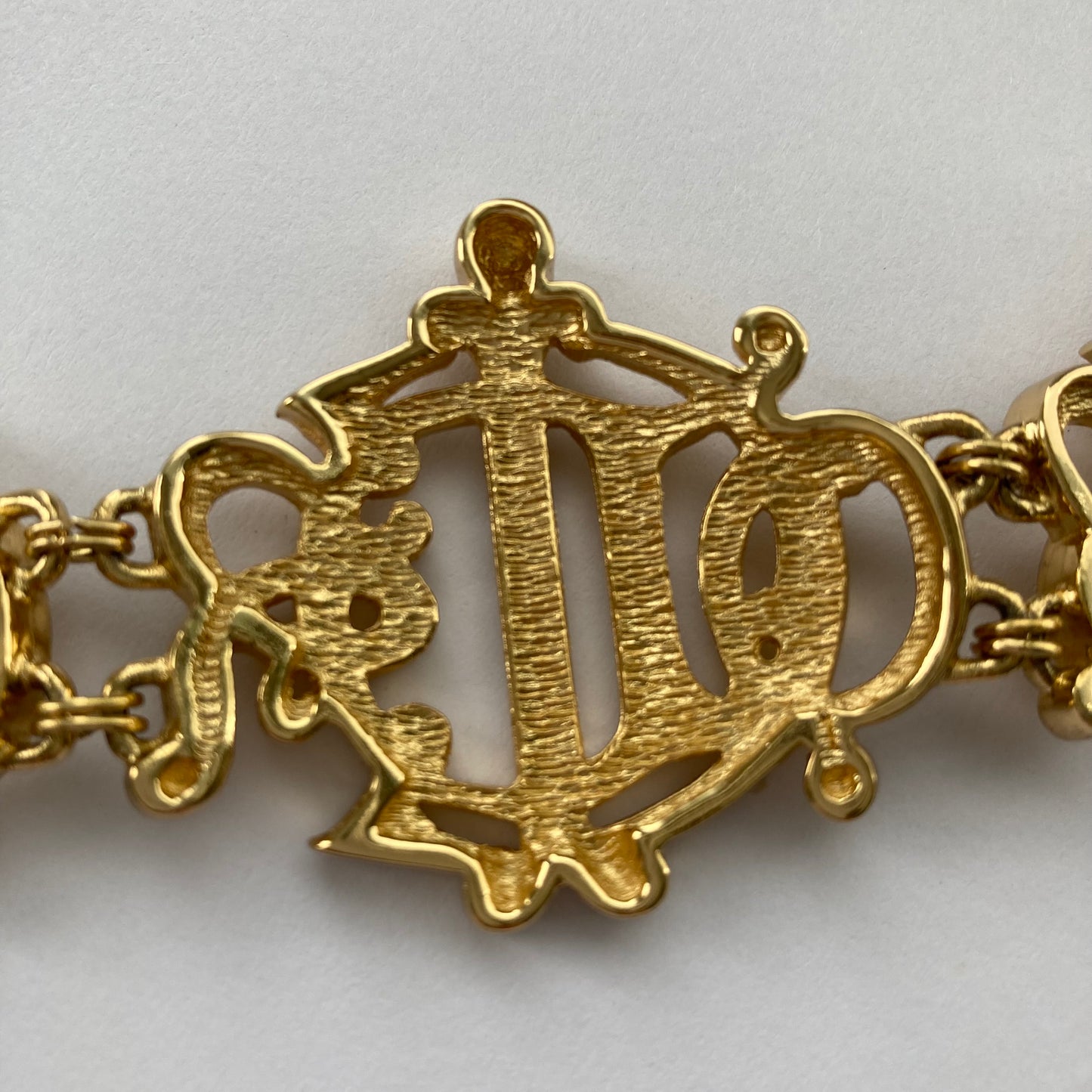 1980s Christian Dior Monogram Bracelet, Vintage Dior Chunky Bracelet