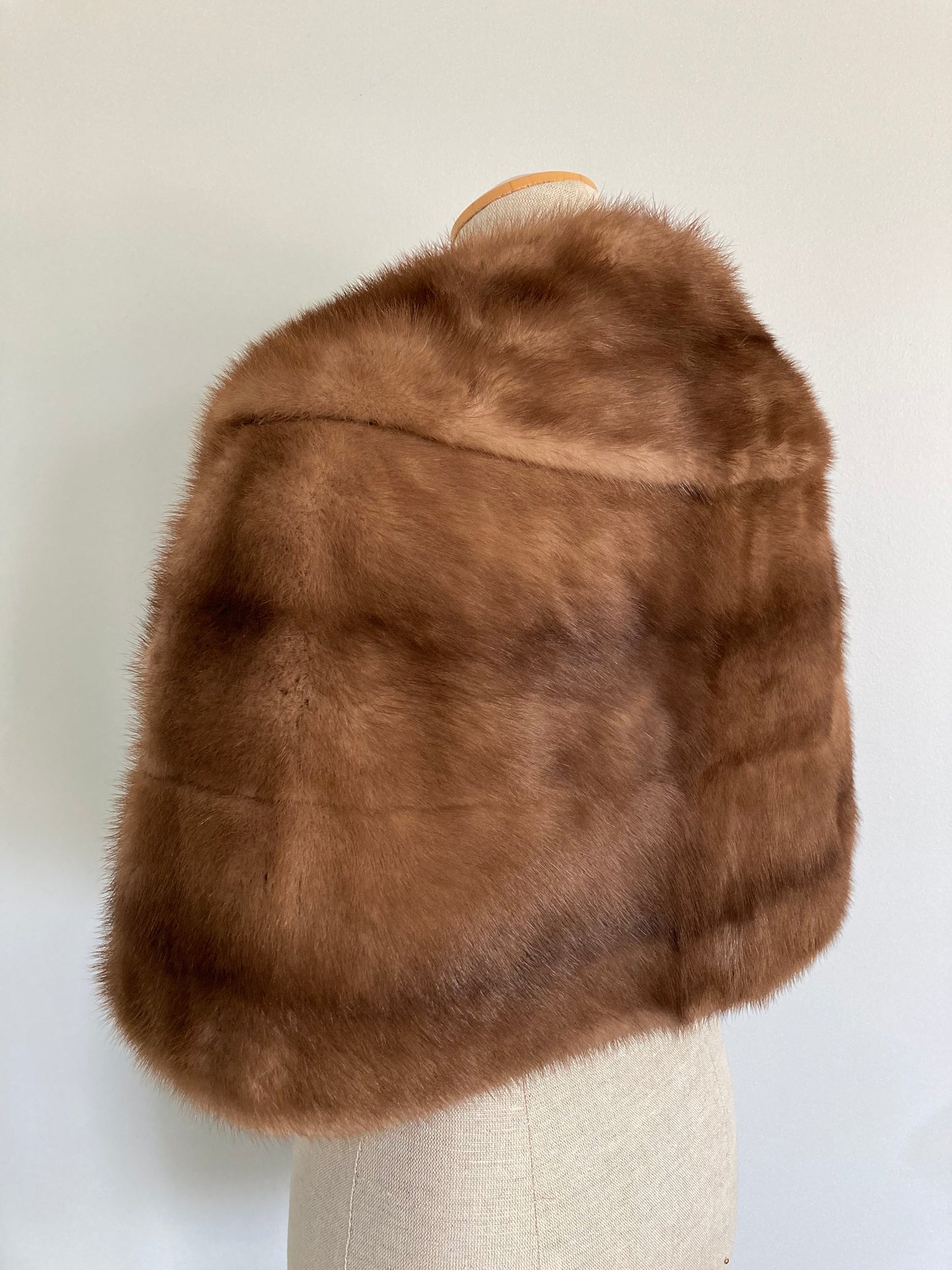 1960s Mink Stole with Pocket Detailing, Midcentury Fur Stole