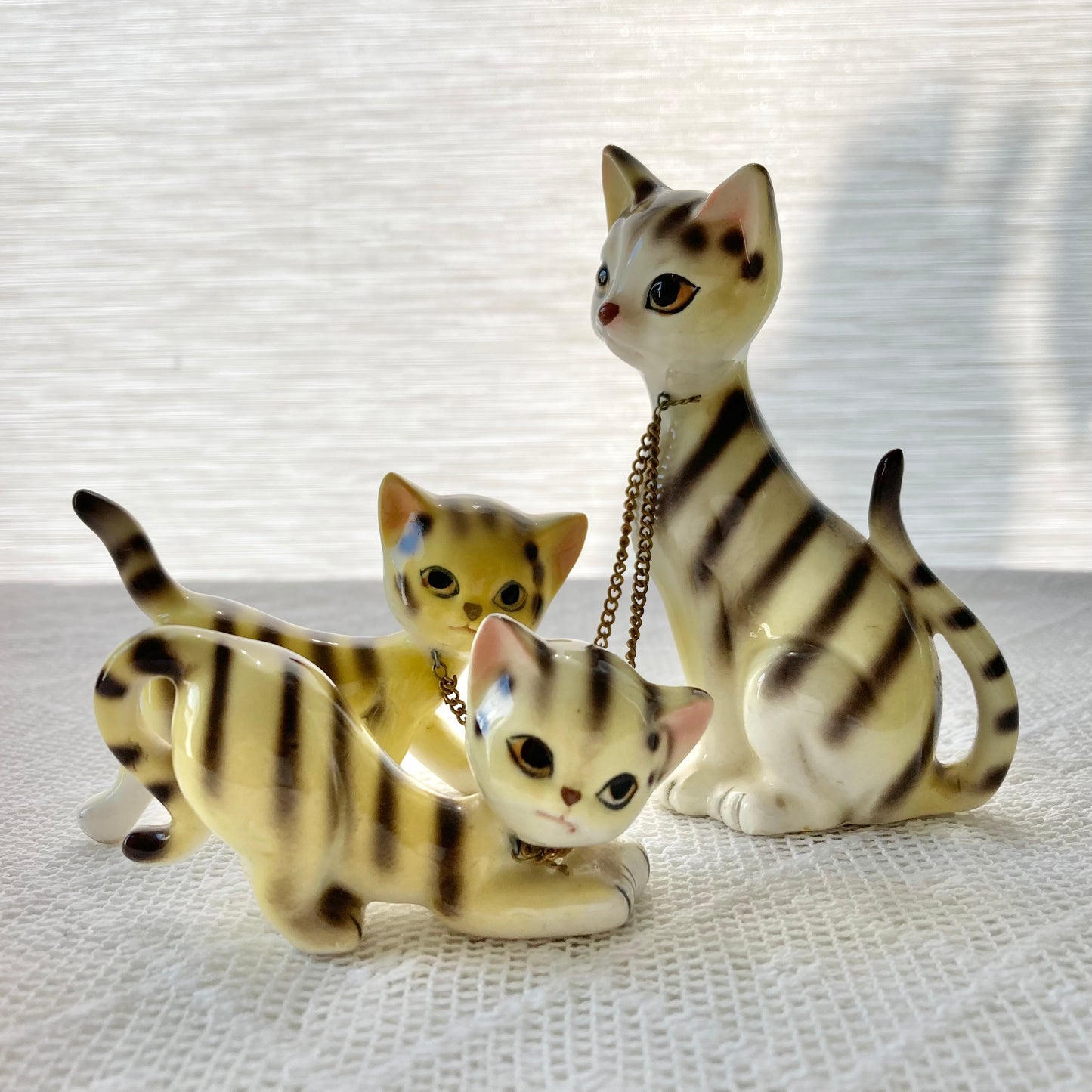 1950s Ceramic Kitty Family by Yoko Boeki, Nippon