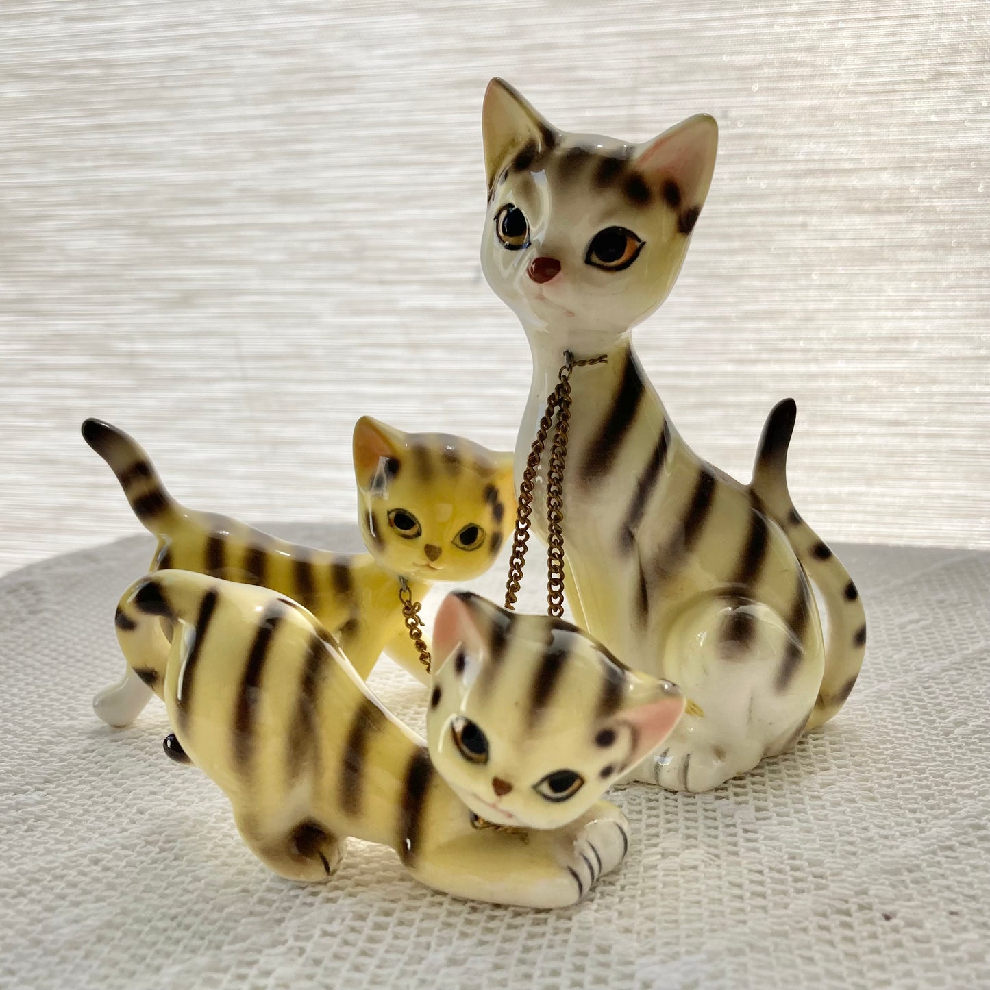 1950s Ceramic Kitty Family by Yoko Boeki, Nippon