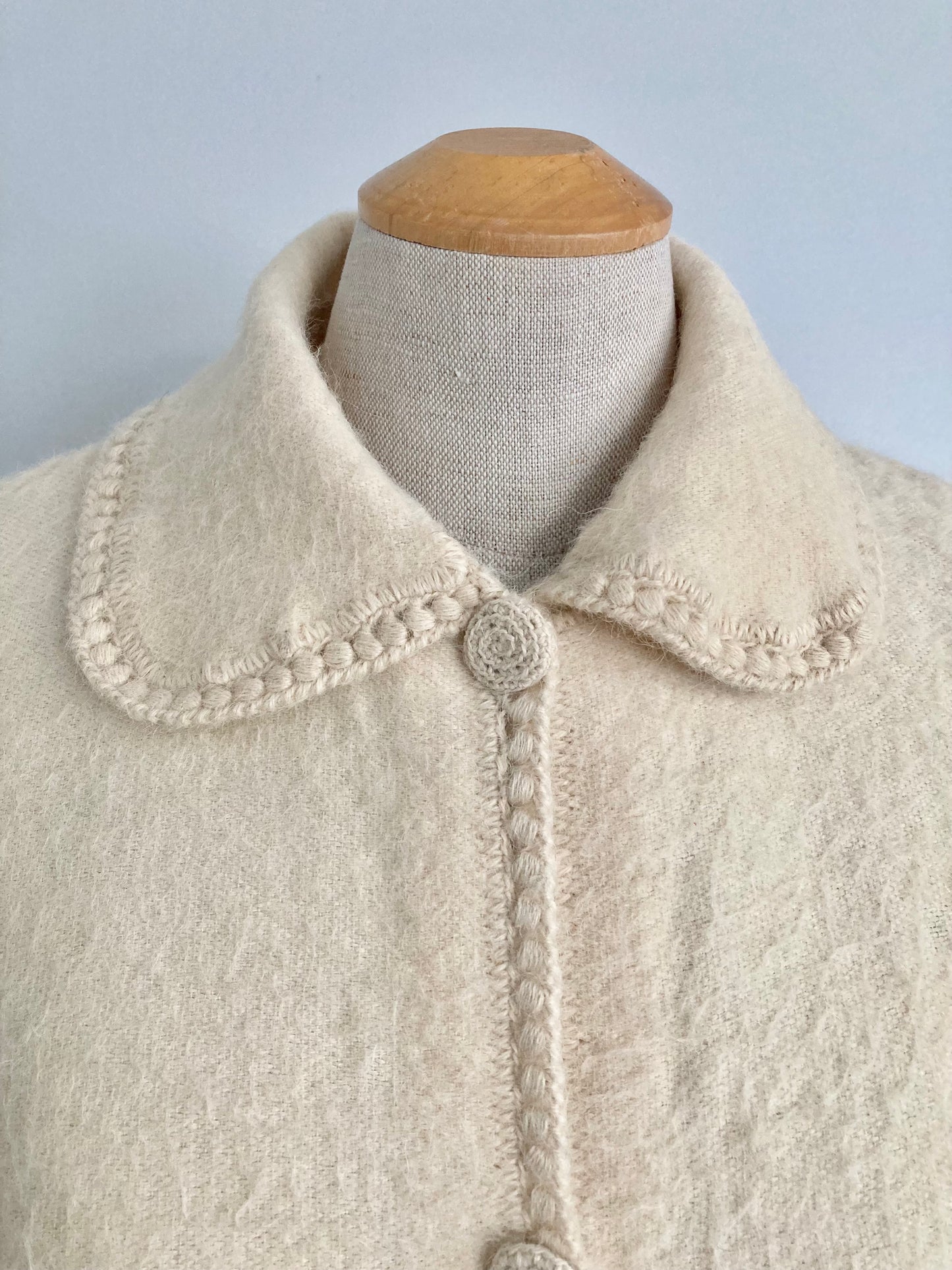 Vintage Cream Coloured Alpaca Cape