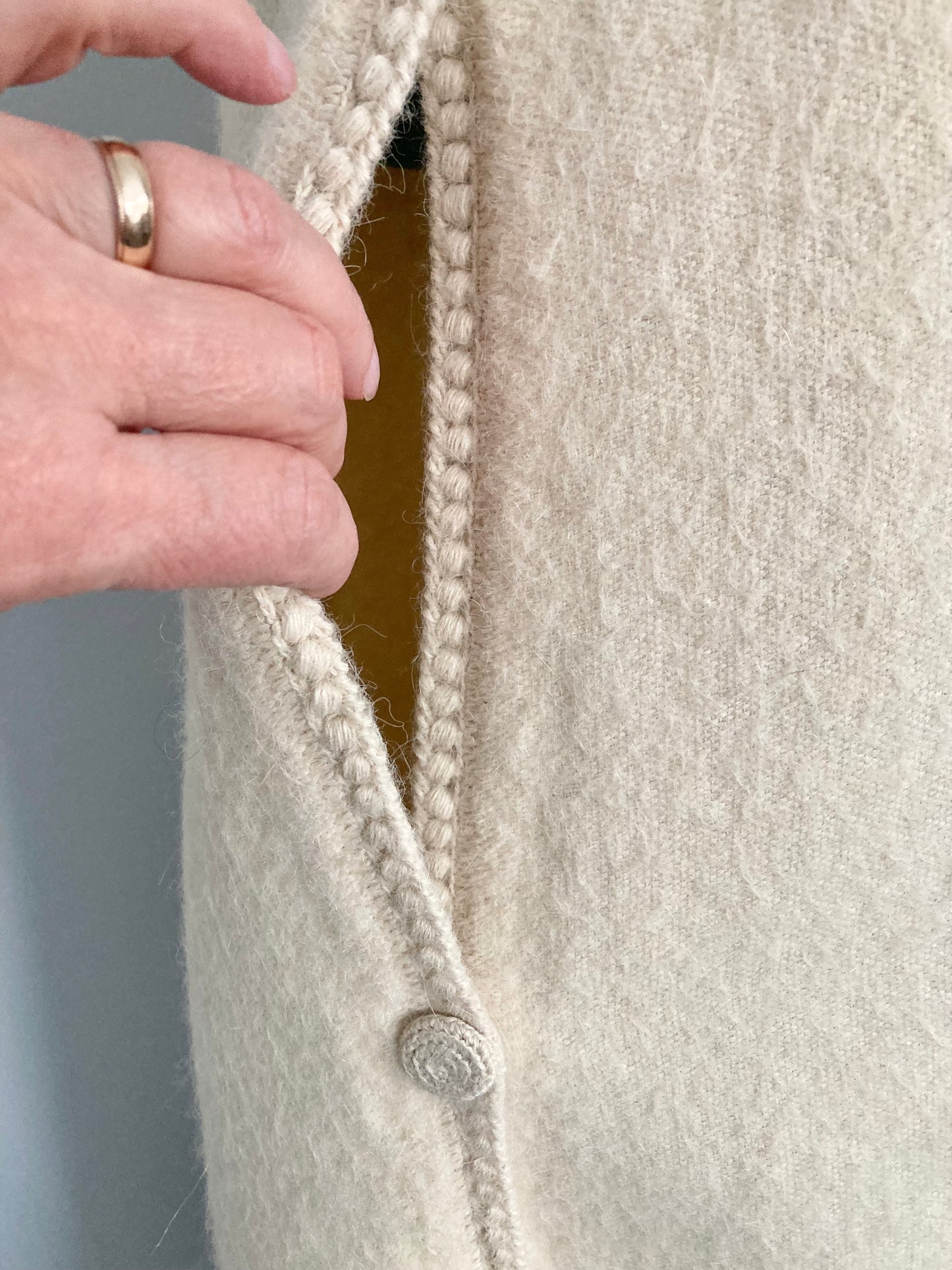 Vintage Cream Coloured Alpaca Cape