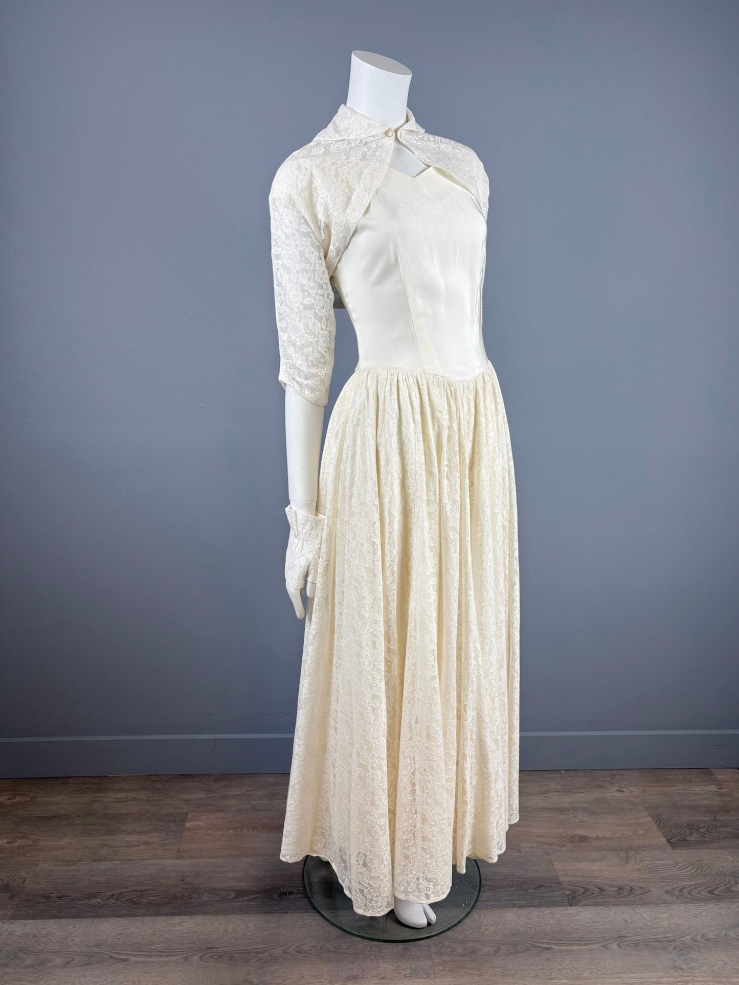 “Adeline” 1940s Wedding Dress, Size Small