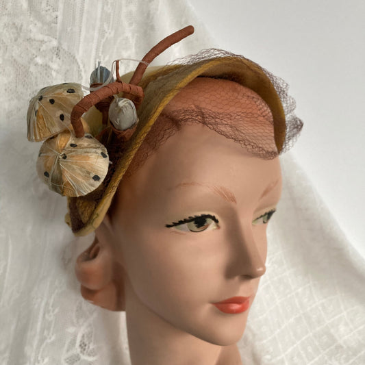 1950s Velvet Mushroom Hat