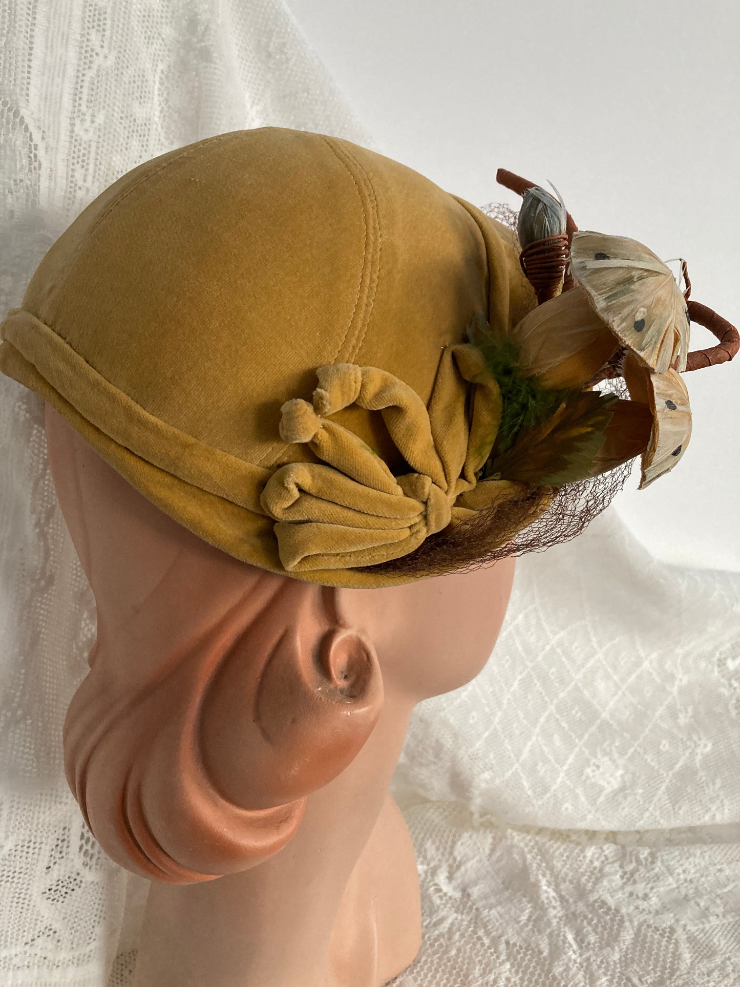 1950s Velvet Mushroom Hat