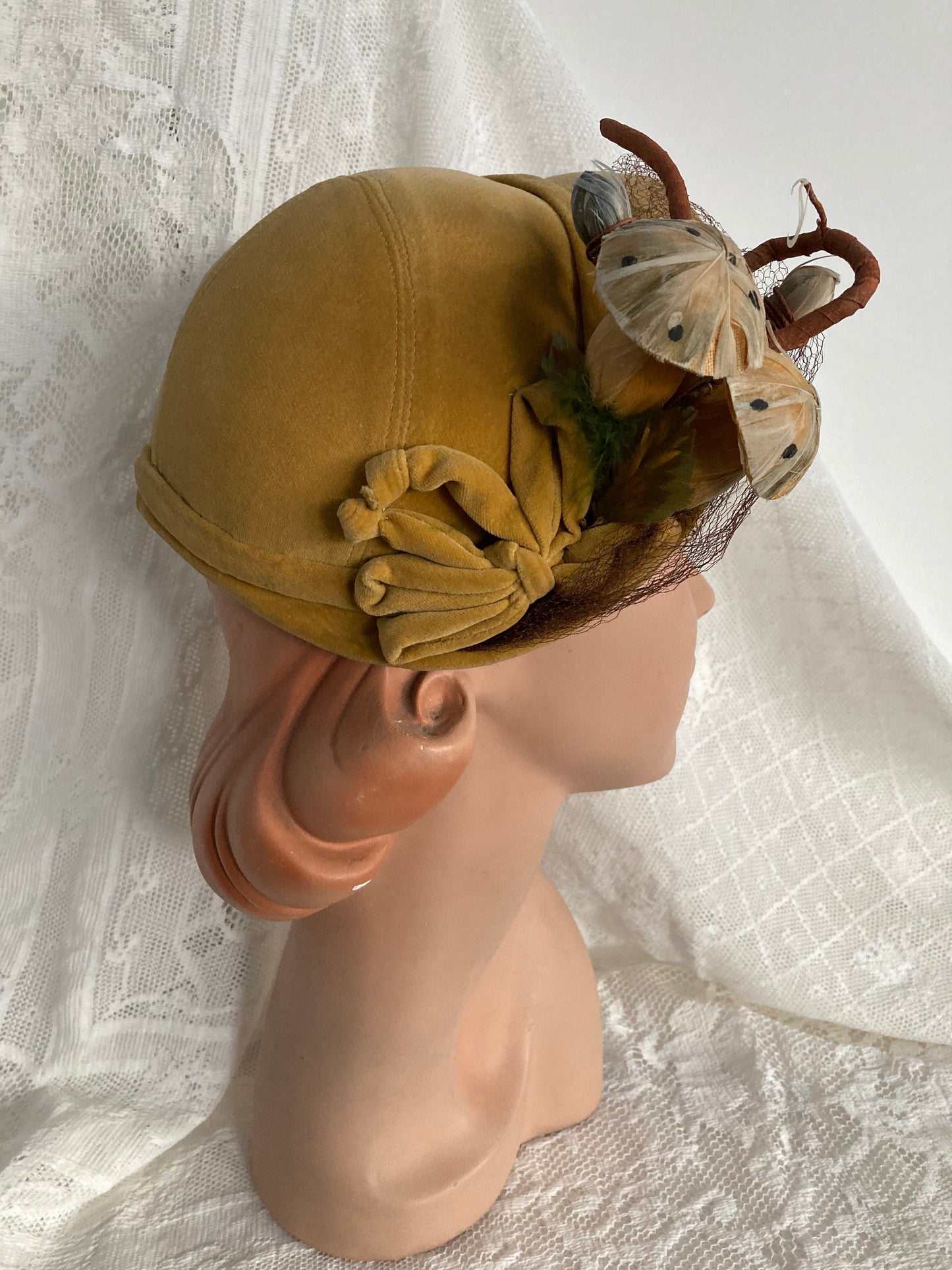 1950s Velvet Mushroom Hat