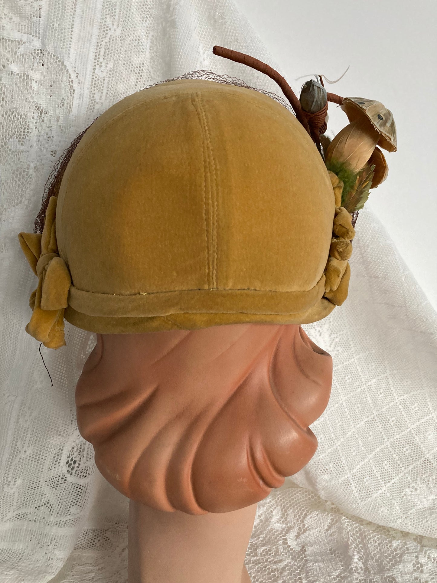 1950s Velvet Mushroom Hat