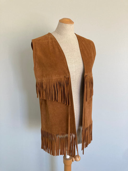 1960s Suede Fringe Vest, Size S