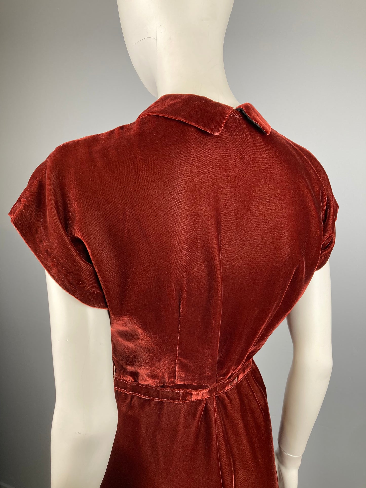 1940s Velvet Party Dress, Size M