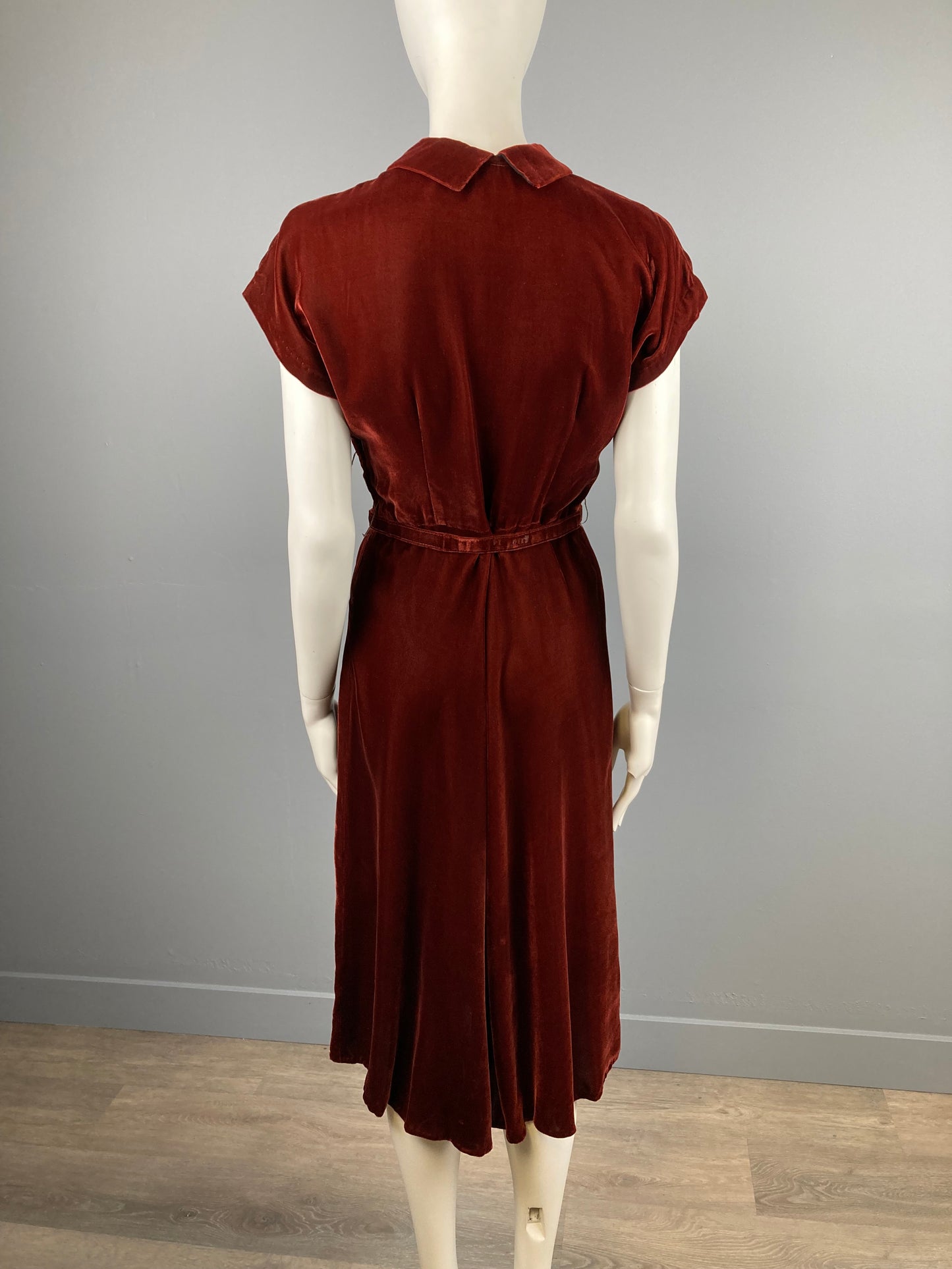 1940s Velvet Party Dress, Size M