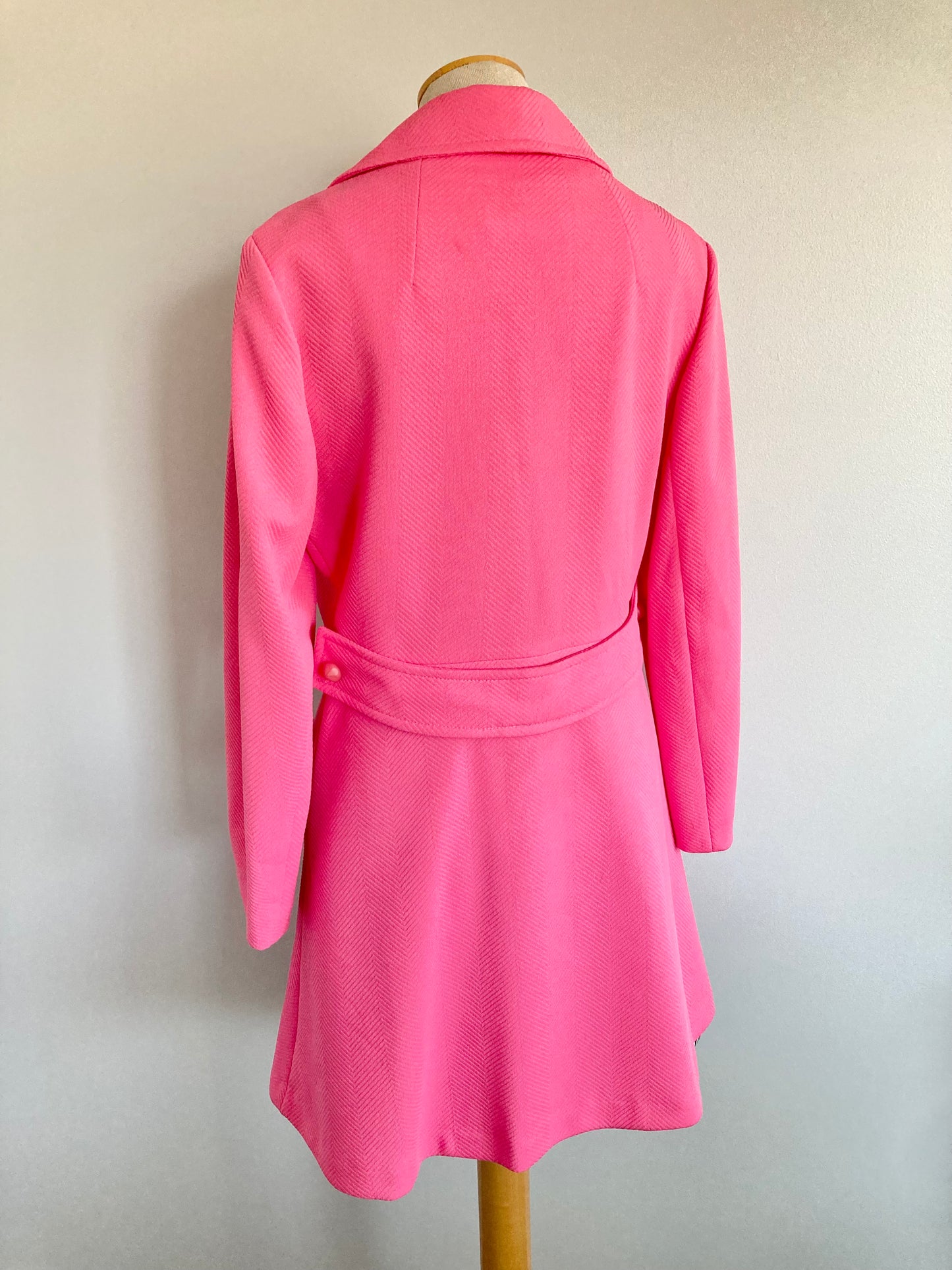 1960/70s Bubblegum Pink Mini Length Coat, Size M