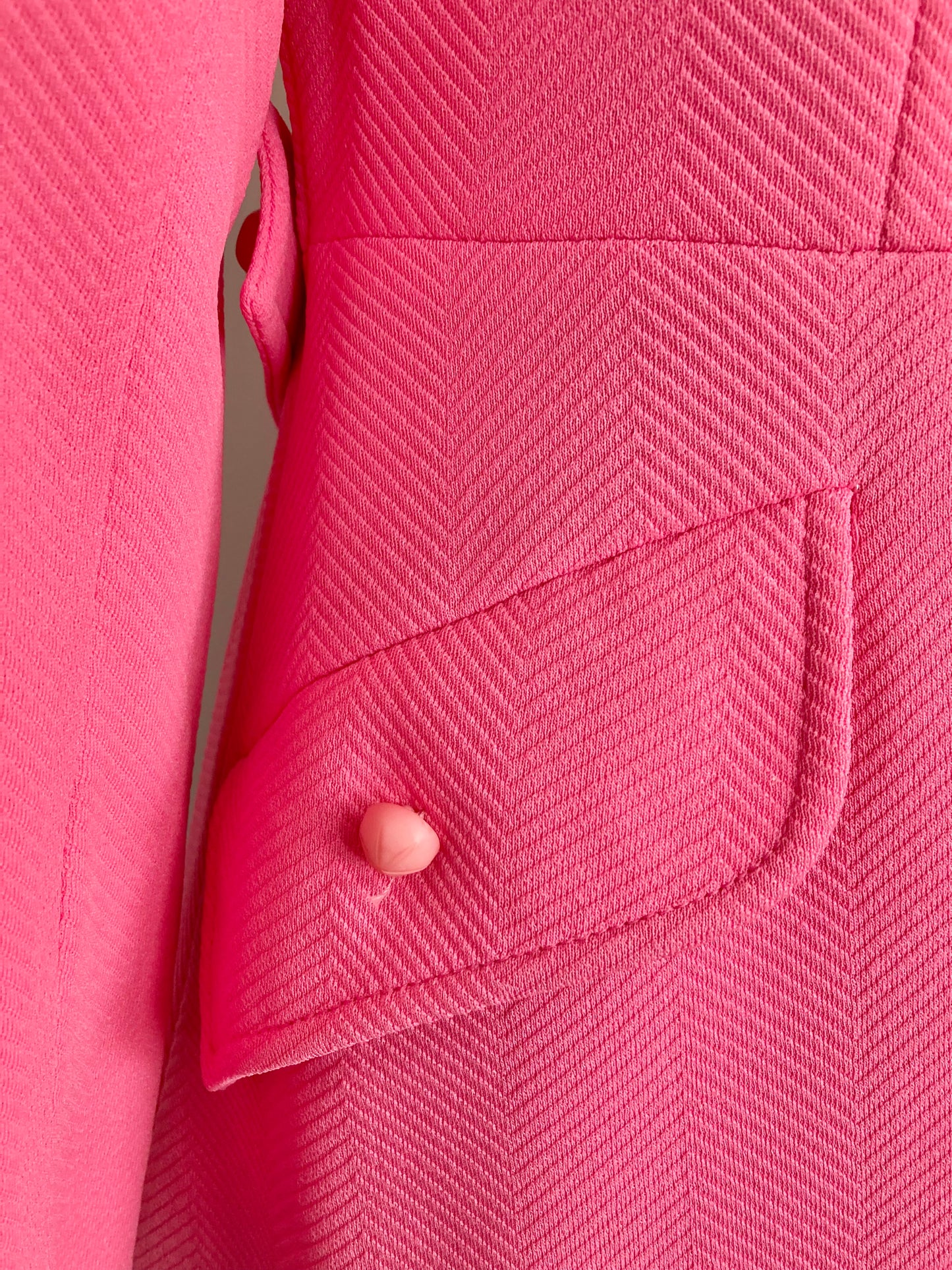1960/70s Bubblegum Pink Mini Length Coat, Size M